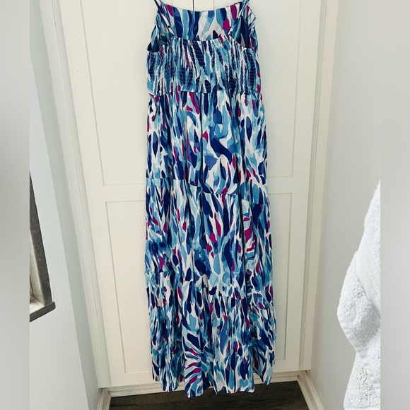 Sincerely Jules Flowy Abstract‎ Print Maxi Dress Spaghetti Strap Size medium - Picture 3 of 8